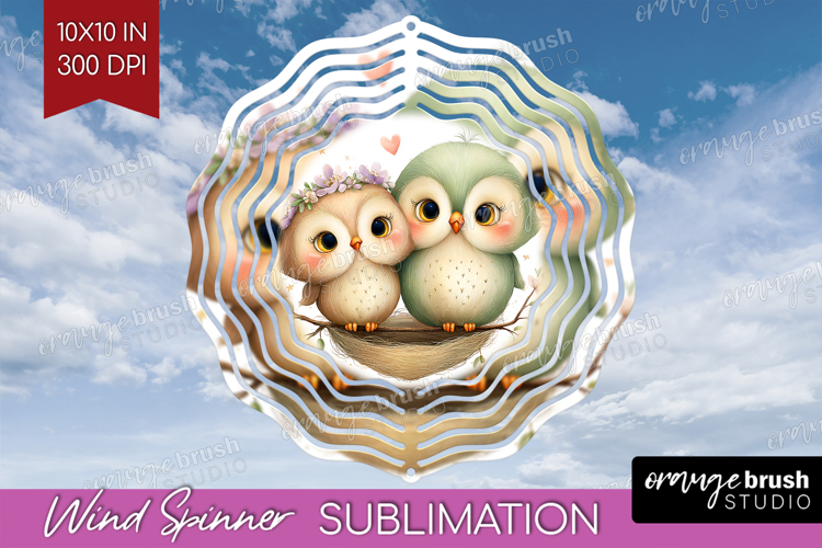 Couple Animals Wind Spinner Sublimation PNG - Valentines Day