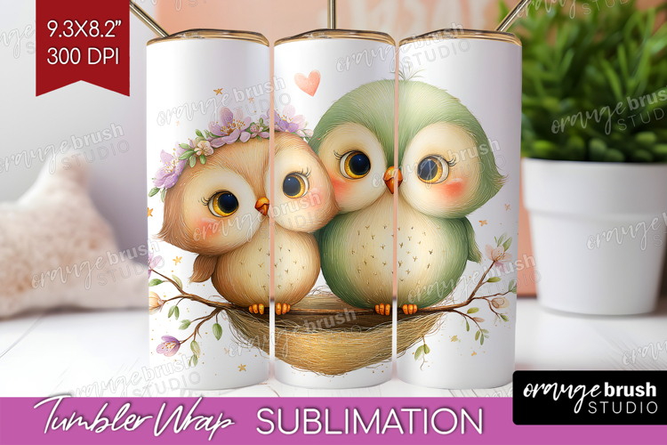 Couple Animals Tumbler Wrap - Valentines Day Tumbler PNG