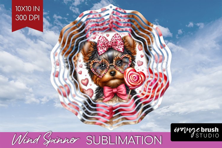 Valentine Dog Wind Spinner Sublimation PNG - Cute Puppy