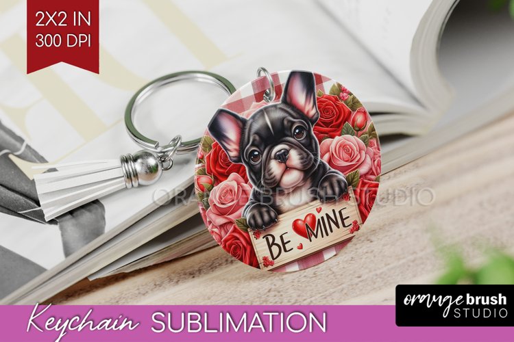 Valentine Dog Keychain PNG - Valentines Day Keychain
