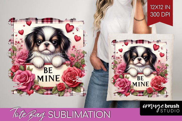 Valentine Dog Tote Bag - Valentines Day Tote Bag PNG