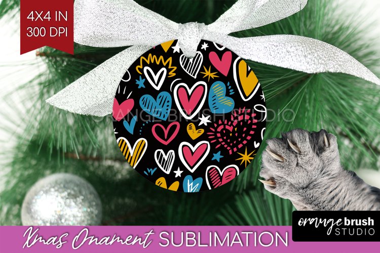 Hearts Ornament PNG - Valentines Day PNG Sublimation