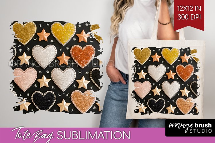 Hearts Tote Bag - Valentines Day Tote Bag PNG Sublimation
