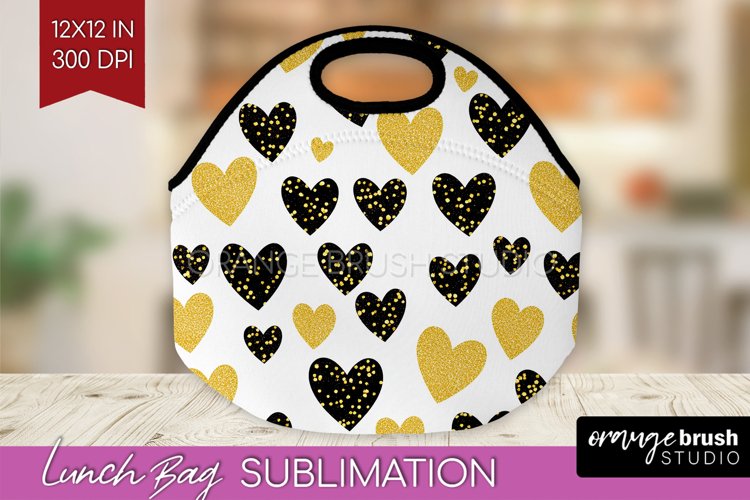 Hearts Lunch Bag - Valentines Day Lunch Bug PNG Sublimation