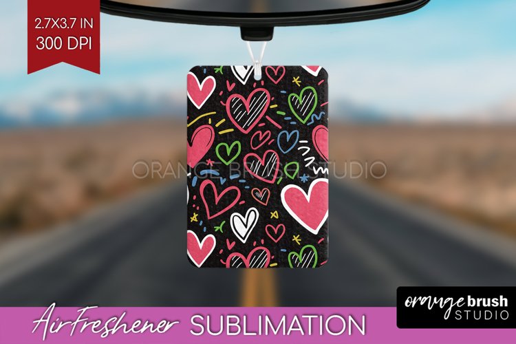 Hearts Air Freshener PNG - Valentines Day PNG Sublimation