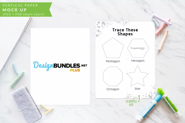 2 US Letter Vertical Paper, Cardstock | Teacher's Mock up