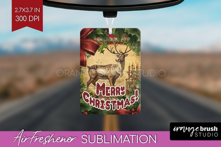 Vintage Christmas Air Freshener PNG - Xmas Car Freshener
