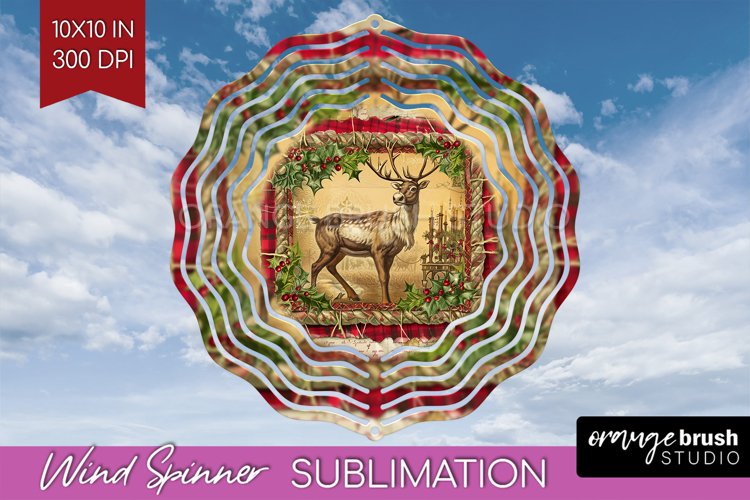 Vintage Christmas Wind Spinner PNG - Retro Xmas Sublimation