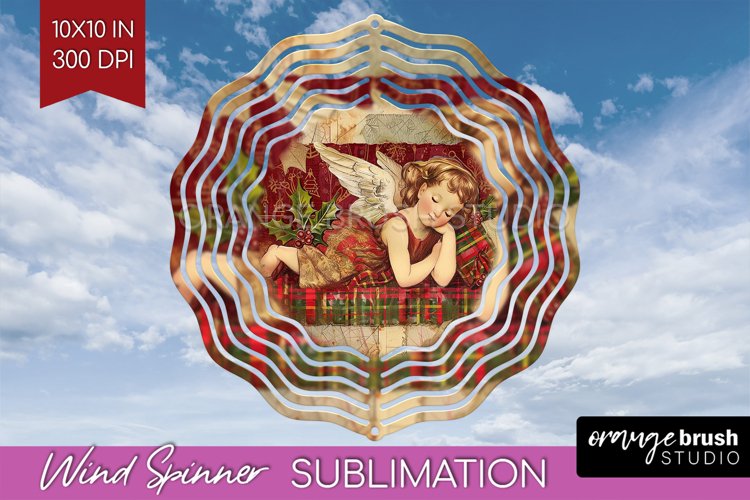 Vintage Christmas Wind Spinner PNG - Retro Xmas Sublimation