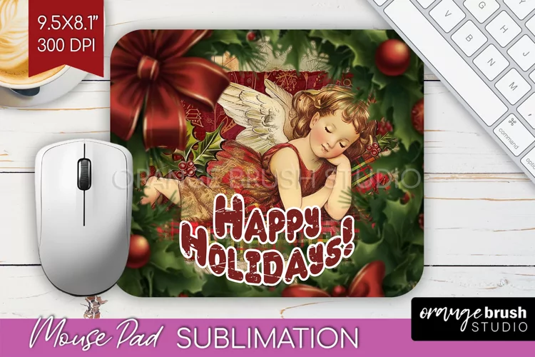 Vintage Christmas Mouse Pad Sublimation - Xmas Mousepad PNG