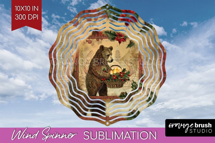 Vintage Christmas Wind Spinner PNG - Retro Xmas Sublimation