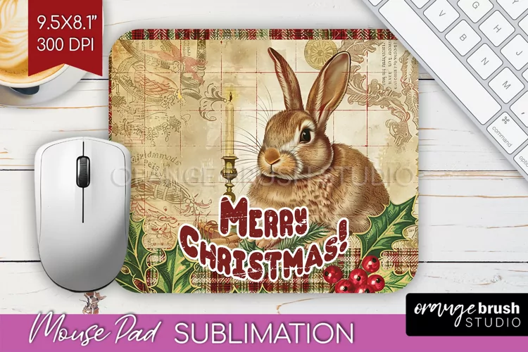 Vintage Christmas Mouse Pad Sublimation - Xmas Mousepad PNG
