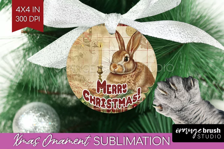 Vintage Christmas Ornament PNG - Retro Xmas Sublimation