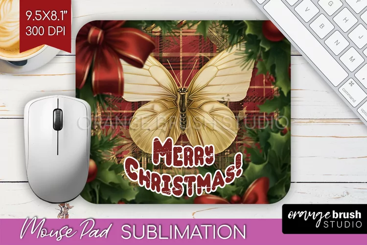 Vintage Christmas Mouse Pad Sublimation - Xmas Mousepad PNG