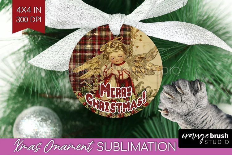 Vintage Christmas Ornament PNG - Retro Xmas Sublimation