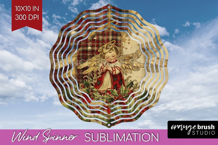 Vintage Christmas Wind Spinner PNG - Retro Xmas Sublimation