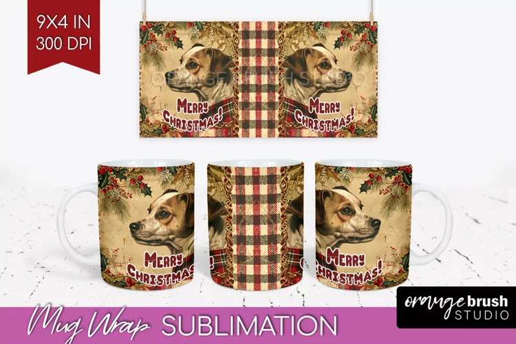 Vintage Christmas Mug Wrap - Retro Xmas 15Oz Mug Sublimation