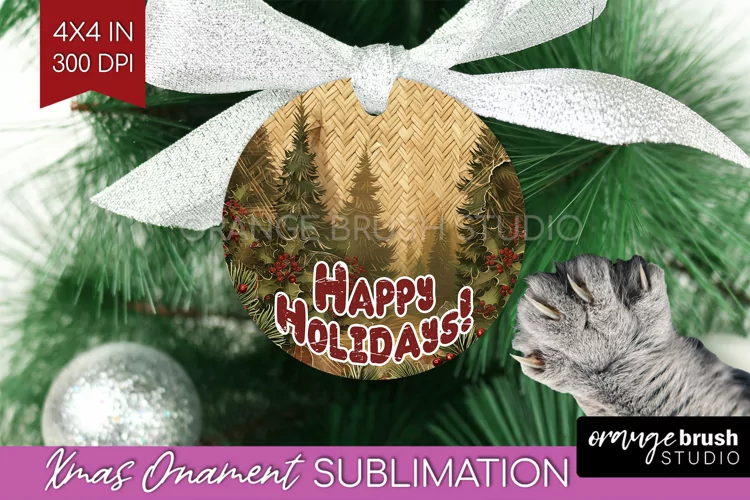 Vintage Christmas Ornament PNG - Retro Xmas Sublimation