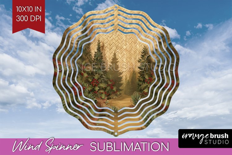 Vintage Christmas Wind Spinner PNG - Retro Xmas Sublimation