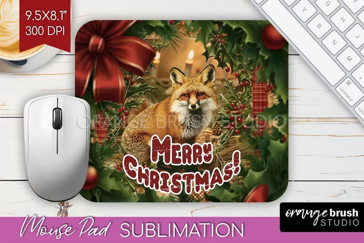 Vintage Christmas Mouse Pad Sublimation - Xmas Mousepad PNG