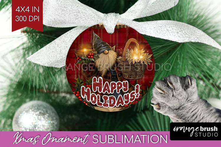 Vintage Christmas Ornament PNG - Retro Xmas Sublimation