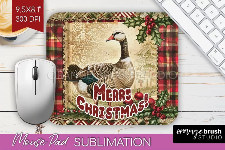 Vintage Christmas Mouse Pad Sublimation - Xmas Mousepad PNG