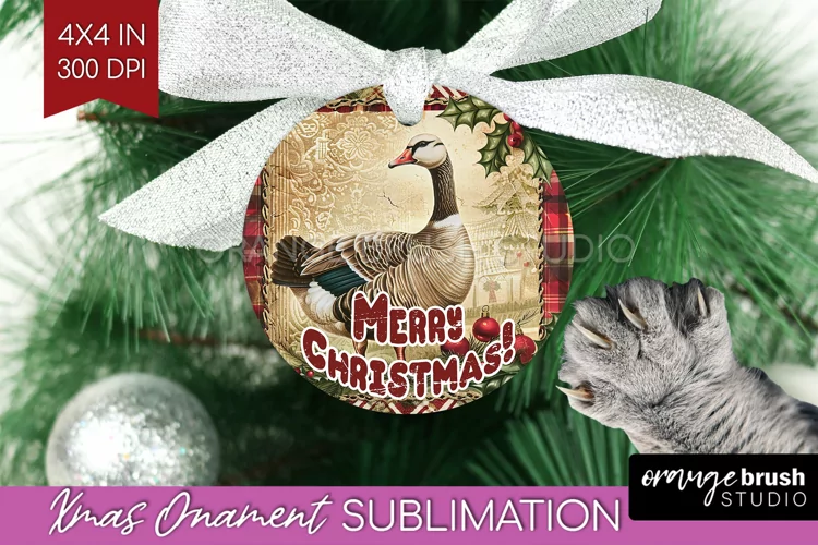 Vintage Christmas Ornament PNG - Retro Xmas Sublimation