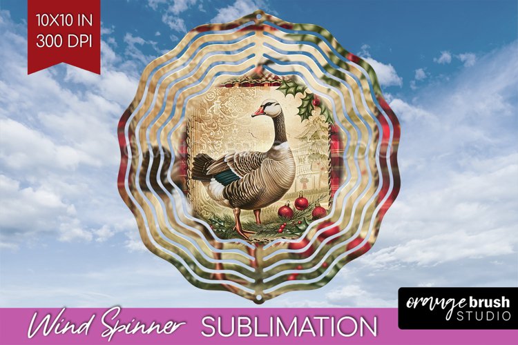 Vintage Christmas Wind Spinner PNG - Retro Xmas Sublimation