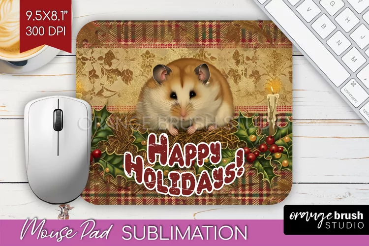 Vintage Christmas Mouse Pad Sublimation - Xmas Mousepad PNG