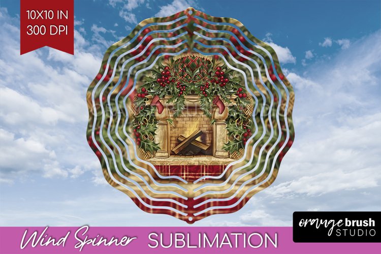 Vintage Christmas Wind Spinner PNG - Retro Xmas Sublimation