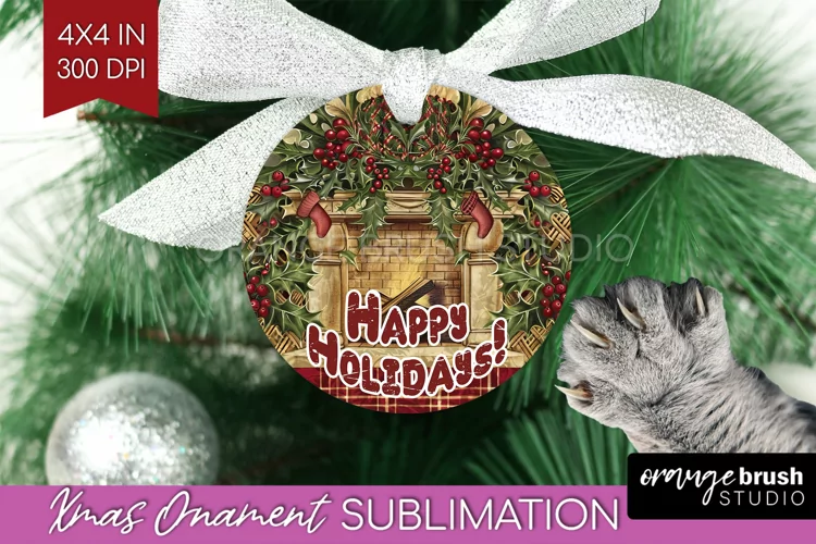 Vintage Christmas Ornament PNG - Retro Xmas Sublimation