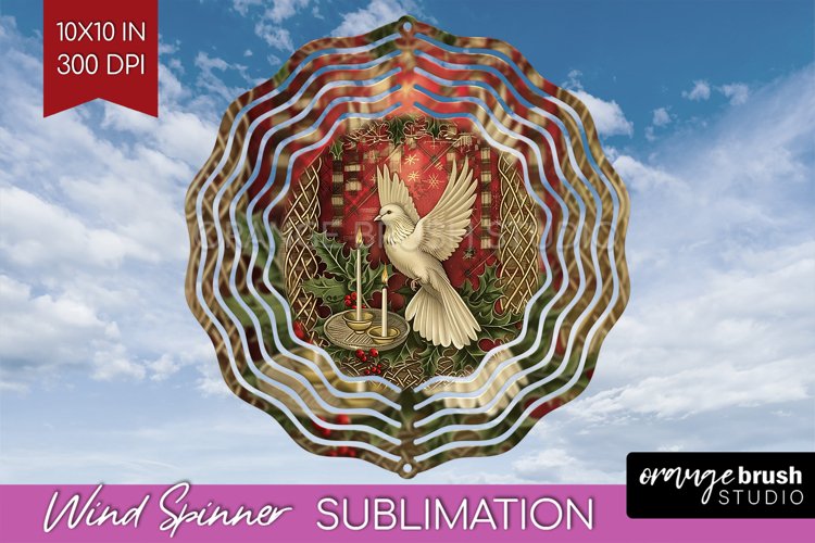 Vintage Christmas Wind Spinner PNG - Retro Xmas Sublimation