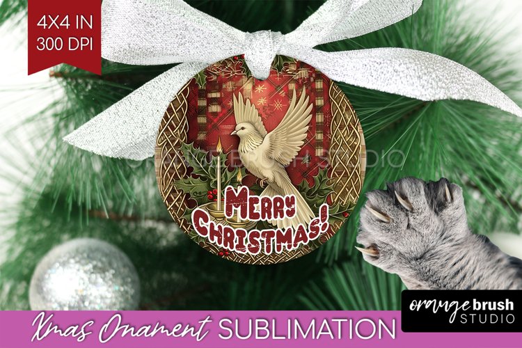 Vintage Christmas Ornament PNG - Retro Xmas Sublimation