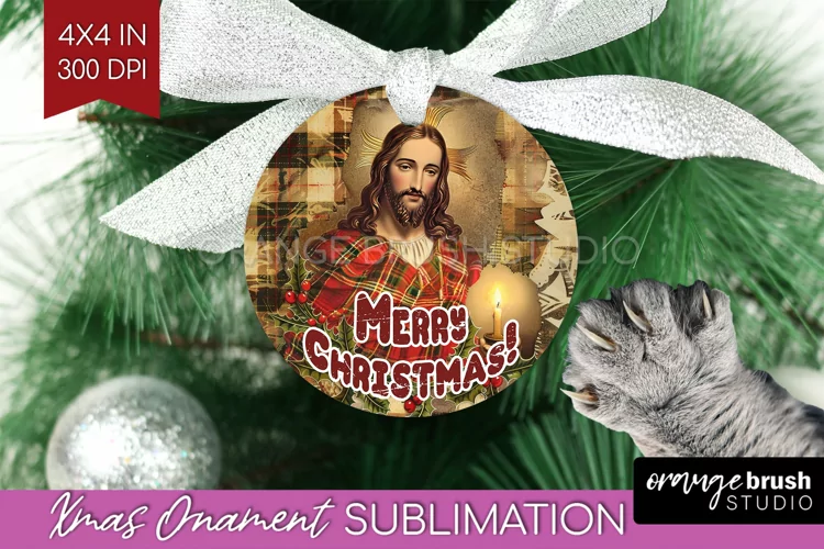 Vintage Christmas Ornament PNG - Retro Xmas Sublimation