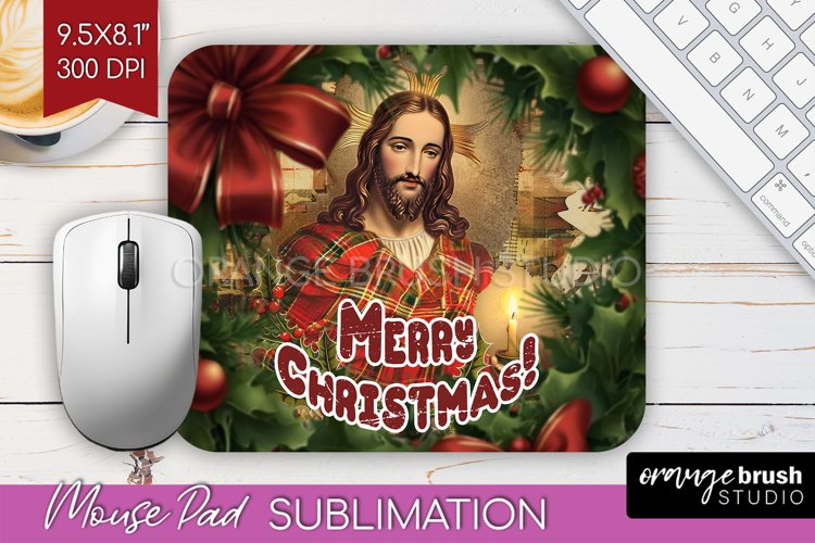 Vintage Christmas Mouse Pad Sublimation - Xmas Mousepad PNG