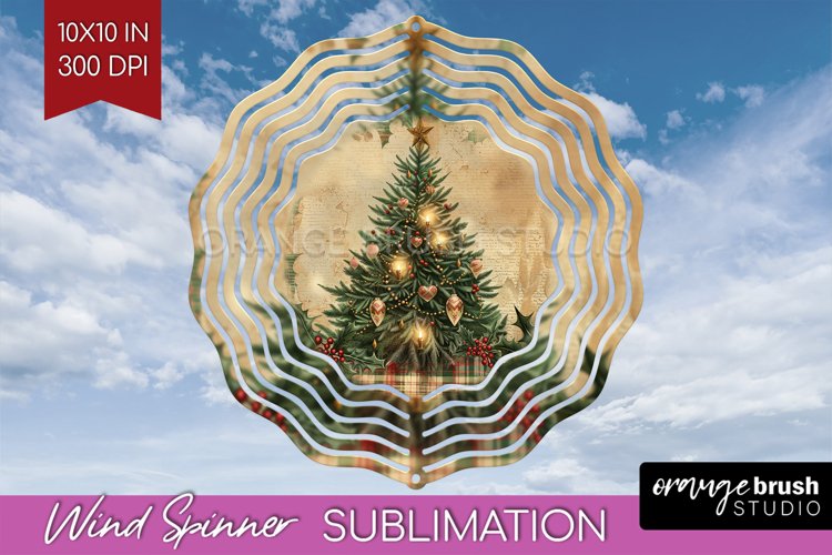 Vintage Christmas Wind Spinner PNG - Retro Xmas Sublimation