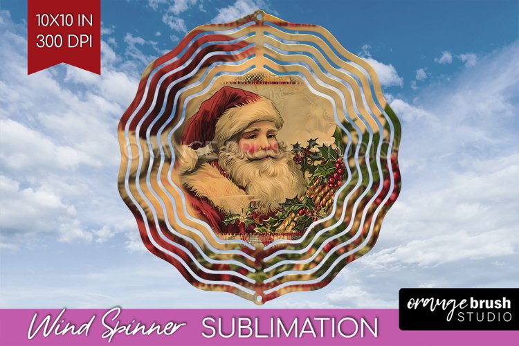 Vintage Christmas Wind Spinner PNG - Retro Xmas Sublimation