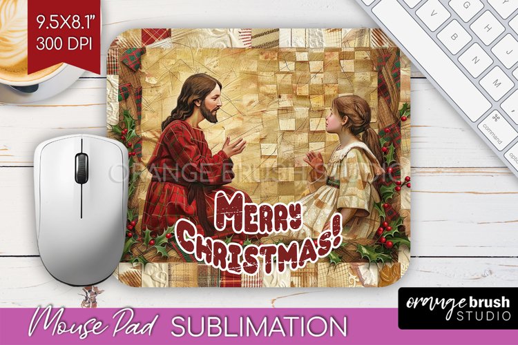 Vintage Christmas Mouse Pad Sublimation - Xmas Mousepad PNG