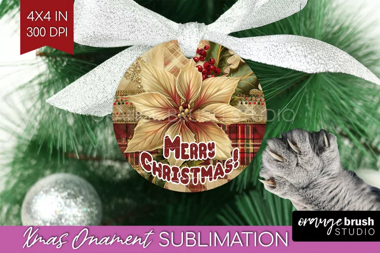 Vintage Christmas Ornament PNG - Retro Xmas Sublimation