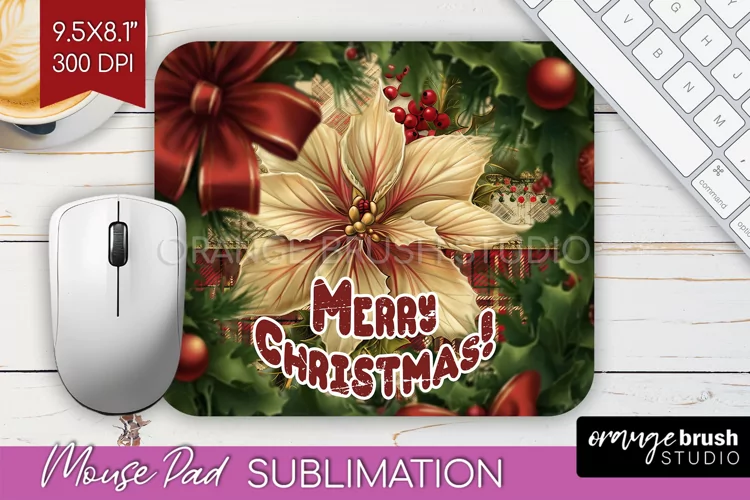 Vintage Christmas Mouse Pad Sublimation - Xmas Mousepad PNG