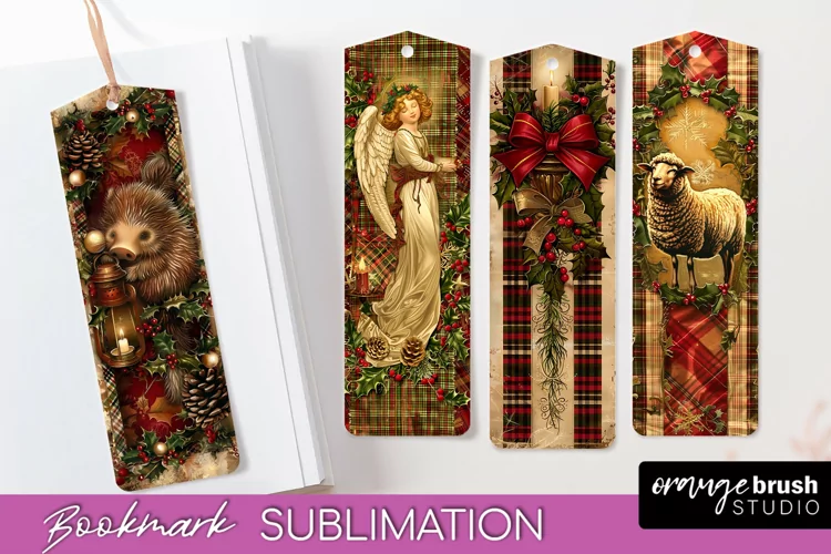Vintage Christmas Bookmark - Retro Christmas Bookmarks PNG