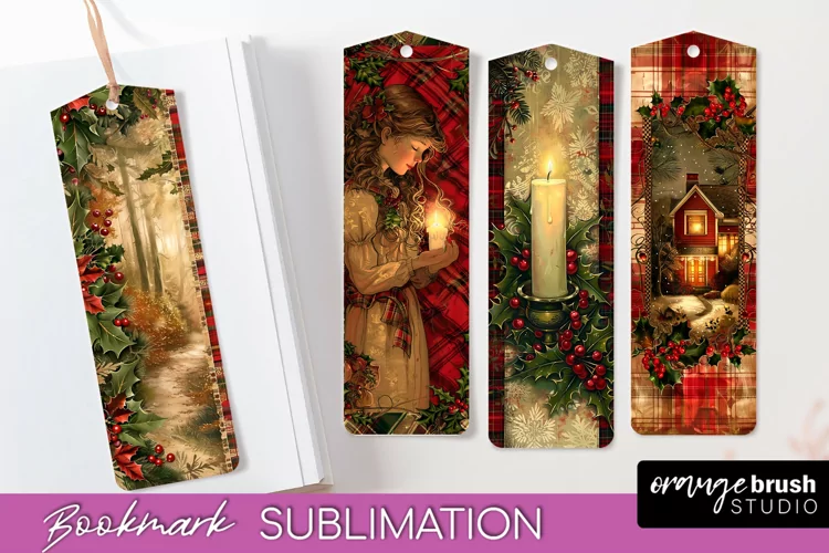 Vintage Christmas Bookmark - Retro Christmas Bookmarks PNG