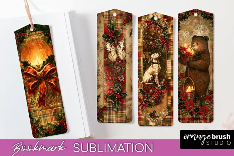 Vintage Christmas Bookmark - Retro Christmas Bookmarks PNG