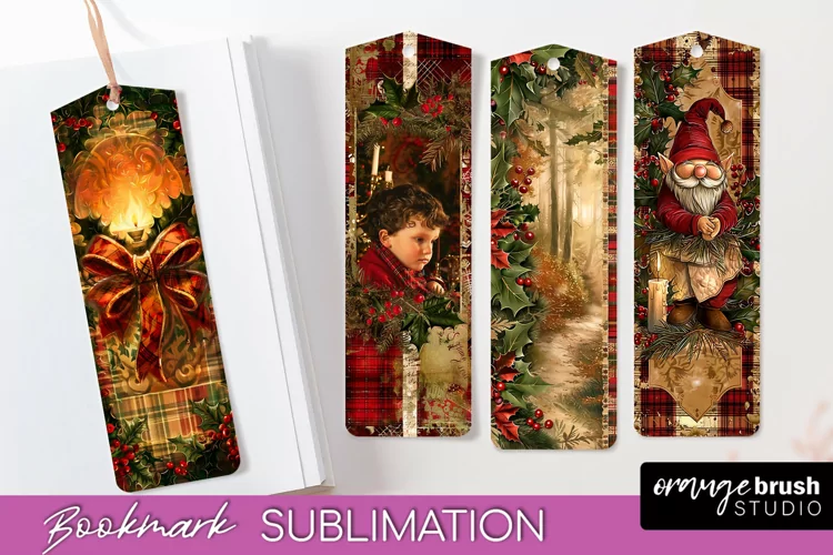 Vintage Christmas Bookmark - Retro Christmas Bookmarks PNG
