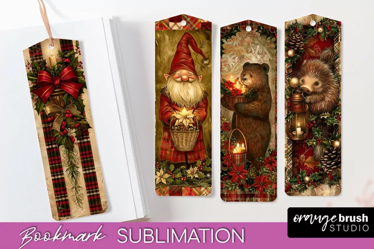 Vintage Christmas Bookmark - Retro Christmas Bookmarks PNG