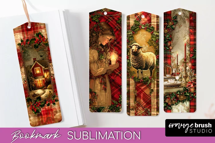 Vintage Christmas Bookmark - Retro Christmas Bookmarks PNG