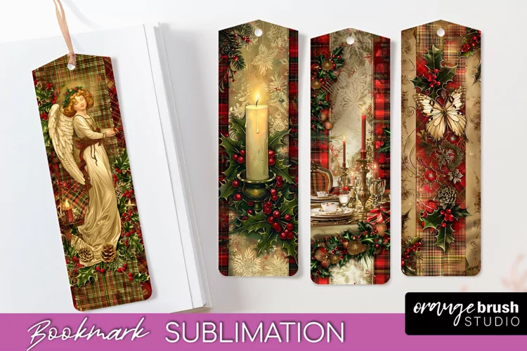 Vintage Christmas Bookmark - Retro Christmas Bookmarks PNG