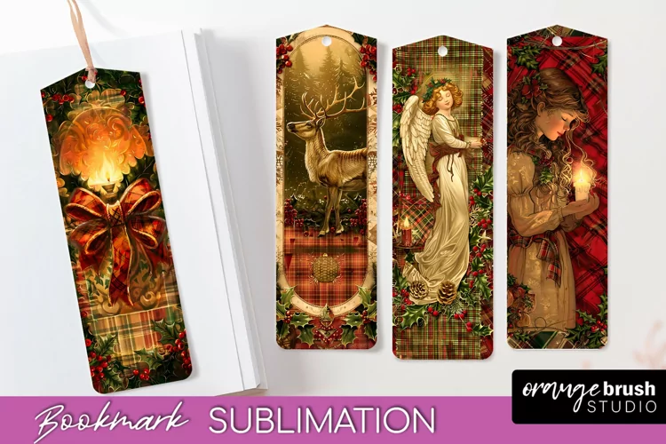 Vintage Christmas Bookmark - Retro Christmas Bookmarks PNG