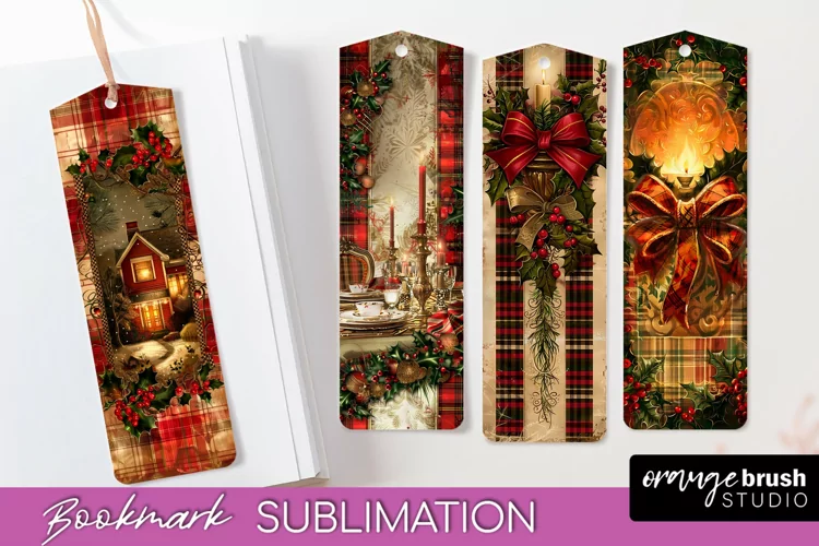 Vintage Christmas Bookmark - Retro Christmas Bookmarks PNG
