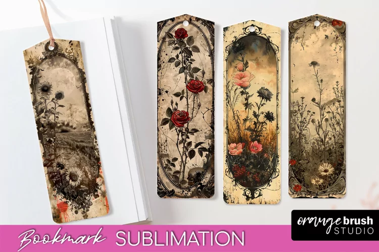 Vintage Halloween Bookmark - Printable Scrapbook Bookmarks